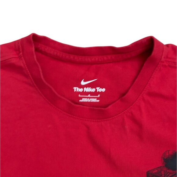 Nike 'The Nike Tee' Mens Basketball T-Shirt-Red/Black-Size L-GUC - Picture 3 of 5